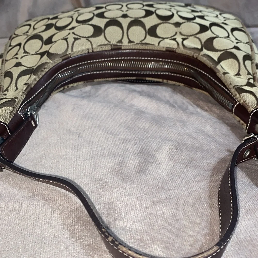COACH 6045 Signature Canvas Half Moon Handbag - Brown Y2K